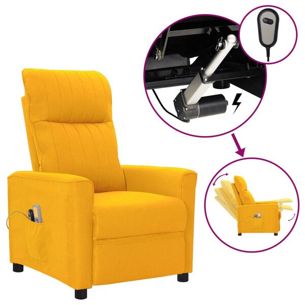 vidaXL eldrevet massagestol stof gul