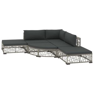 vidaXL lounges&aelig;t til haven 6 dele med hynder polyrattan gr&aring;