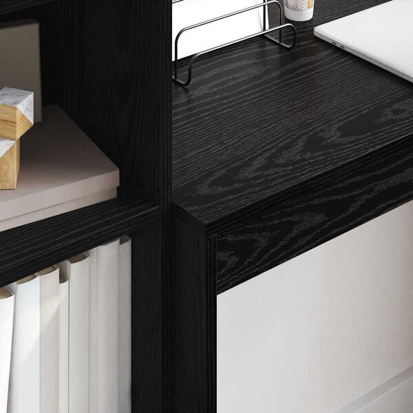 vidaXL Bord med skuffe 2 pcs Sort eg
