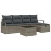 vidaXL Sofa S&aelig;t 6 stk. 5-Antal s&aelig;der Gr&aring; polyrattan