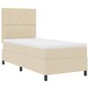 vidaXL Box spring seng med madras Creme 100 x 200 cm Stof