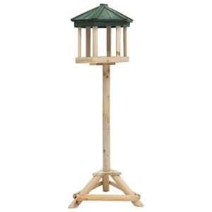 vidaXL st&aring;ende fuglefoderhus 33x110 cm massivt fyrretr&aelig;