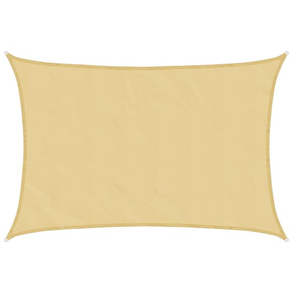 vidaXL solsejl 6x4 m 100 % polyesterstof sandfarvet