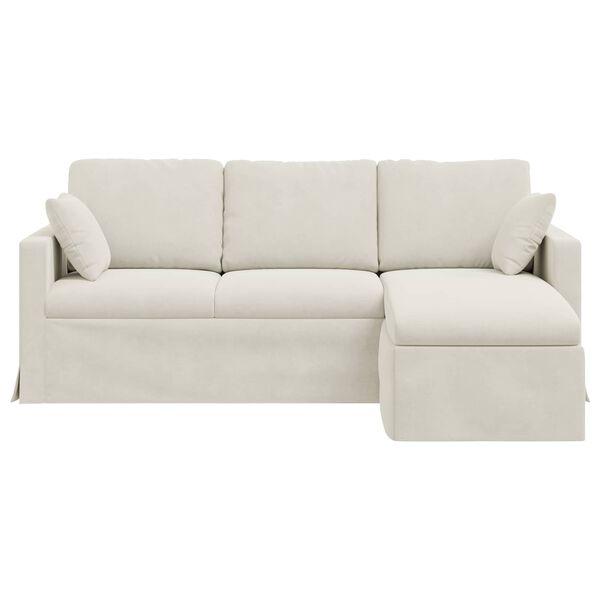 vidaXL Sofa Creme 198 x 134 x 80 cm Fl&oslash;jl
