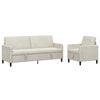 vidaXL Sofa s&aelig;t med opbevaring 2 stk. Cremefarvet Polyester