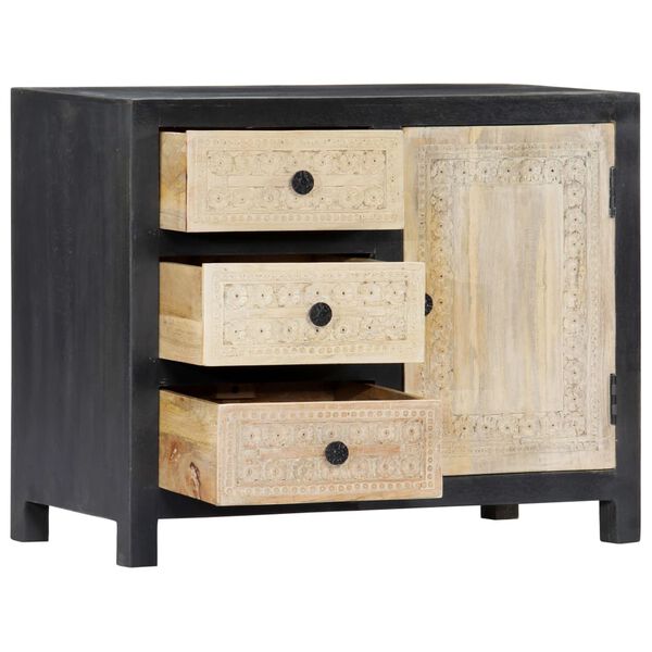 vidaXL sideskab 75x35x60 cm massivt mangotr&aelig; gr&aring;