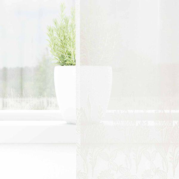 vidaXL Lace Gardin med gardiner Blomstret Hvid 280 x 150 cm Polyester