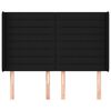 vidaXL sengegavl med kanter 147x16x118/128 cm stof sort