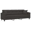 vidaXL 3-personers sofa m. puder hynder 210 cm mikrofiberstof m&oslash;rkegr&aring;
