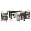 vidaXL Have Spisebordss&aelig;t 5 pcs Brun polyrattan