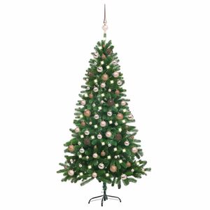 vidaXL kunstigt juletr&aelig; med lys og kugles&aelig;t 180 cm gr&oslash;n
