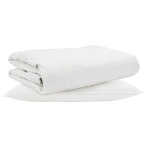 vidaXL Sommer dyne med pude 2 pcs Hvid Dunfjer