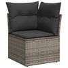 vidaXL hj&oslash;rnemodul til havesofa med hynder polyrattan gr&aring;