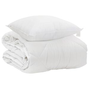 vidaXL &Aring;rsd&aelig;kkende Dyne med pude 2 pcs Hvid Microfiber