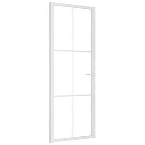 vidaxL d&oslash;r 76x201,5 cm sikkerhedsglas og aluminium hvid