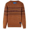 Sweater til b&oslash;rn str. 116 strikket cognacfarvet