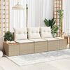 vidaXL Havesofa S&aelig;t med pude 3 pcs Beige polyrattan