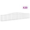 vidaXL buede gabionkurve 20 stk. 400x30x60/80 cm galvaniseret jern