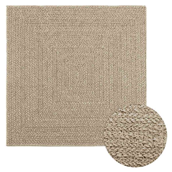vidaXL gulvt&aelig;ppe ZIZUR beige 120x120cm jute-look indend&oslash;rs og udend&oslash;rs