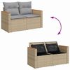 vidaXL Havesofa S&aelig;t med pude med opbevaring 12 pcs Beige Poly Rattan