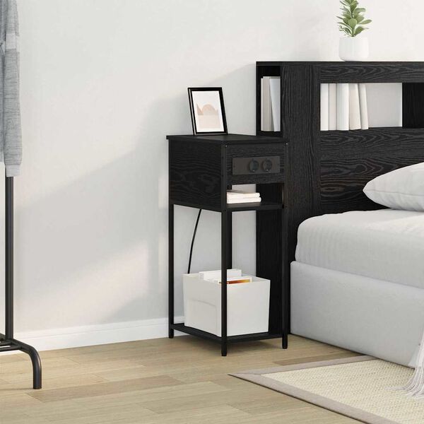 vidaXL Natskab Sort eg 41 x 28 x 76 cm Konstrueret tr&aelig;