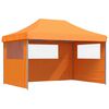 vidaXL foldbart pop-up festtelt med 3 sidev&aelig;gge orange
