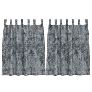 vidaXL Velour Gardiner med gardiner 2 pcs S&oslash;lvgr&aring; 140 x 140 cm Fl&oslash;jl