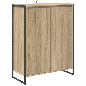 vidaXL Sko skab med opbevaring Sonoma 79 x 36 x 100 cm Konstrueret tr&aelig;