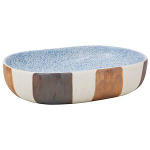 vidaXL h&aring;ndvask til bordplade 59x40x14 cm oval keramik flerfarvet