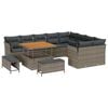vidaXL Havesofa S&aelig;t 12 pcs Gr&aring; Polyrattan og pulverlakeret st&aring;l
