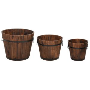 vidaXL plantekrukker 3 stk. spand massivt fyrretr&aelig;