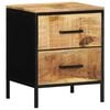 vidaXL Natskab 2 pcs Brun og sort 40 x 35 x 50 cm Massivt mangotr&aelig;