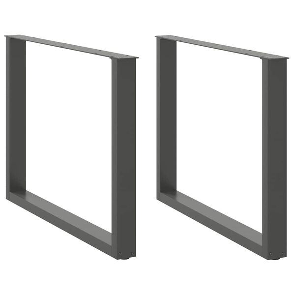 vidaXL spisebordsben U-formet 2 stk. antracit 100x(72-73) cm st&aring;l