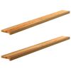 vidaXL vindueskarme 2 stk lysebrun 160x15x2 cm massivt egetr&aelig;