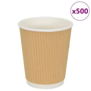 vidaXL kaffekopper af papir 500 stk. 8oz 200ml brun