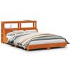 vidaXL sengeramme uden madras 140x200 cm massivt fyr gyldenbrun