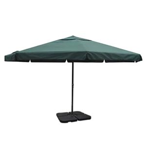 vidaXL haveparasol m. transportabel fod aluminium grøn