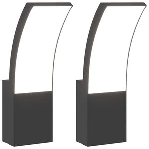 vidaXL udend&oslash;rs LED-v&aelig;glamper 2 stk. trykst&oslash;bt aluminium sort