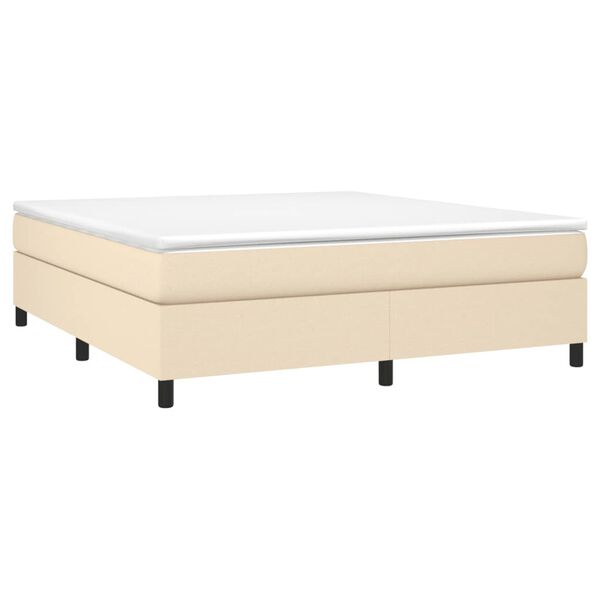 vidaXL Boxspring sengeramme 180x200 cm stof cremefarvet