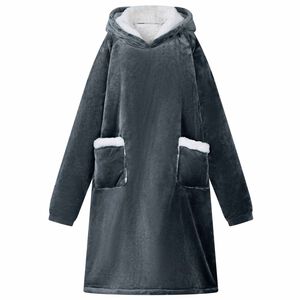 vidaXL T&aelig;ppe-hoodie M&oslash;rkebl&aring; M Fleece og Flannel