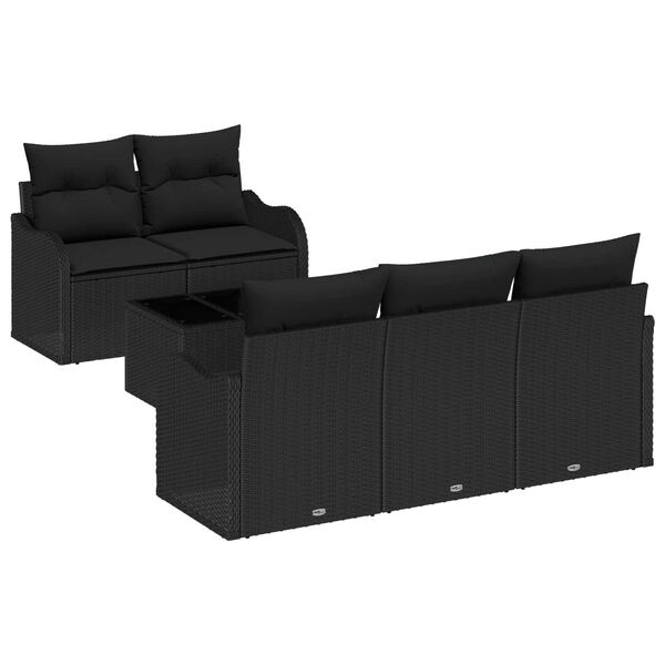 vidaXL Havesofa S&aelig;t Sort polyrattan
