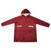vidaXL Tæppe-hoodie Bordeaux Rød m Fleece og Flannel
