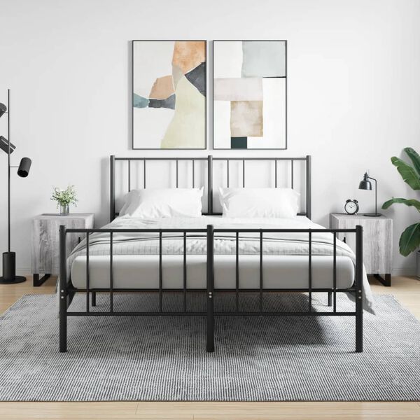 vidaXL sengeborde 2 stk. 40x40x50 cm konstrueret tr&aelig; gr&aring; sonoma-eg