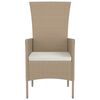vidaXL havestole med hynder 4 stk. polyrattan beige