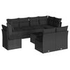 vidaXL sofas&aelig;t til haven 9 dele med hynder polyrattan sort