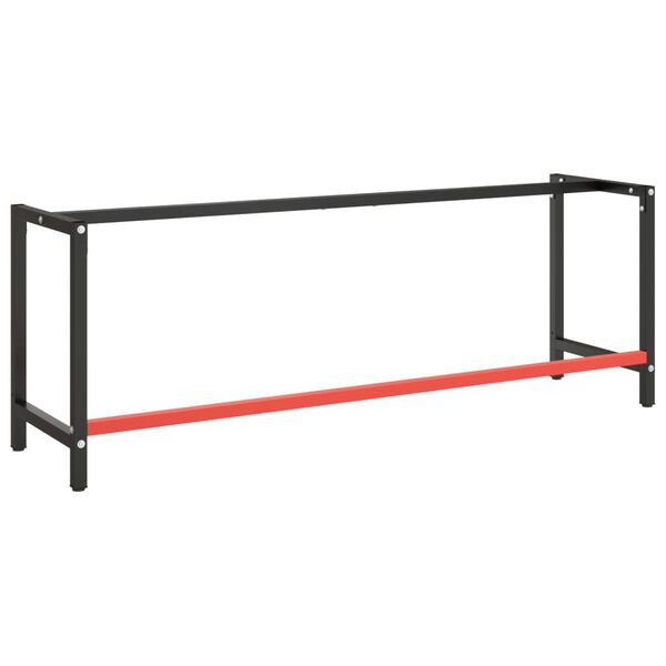 vidaXL stel til arbejdsb&aelig;nk 220x57x79 cm metal mat sort og mat r&oslash;d