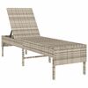 vidaXL liggestol med hynde 55x200x44 cm polyrattan lysegr&aring;