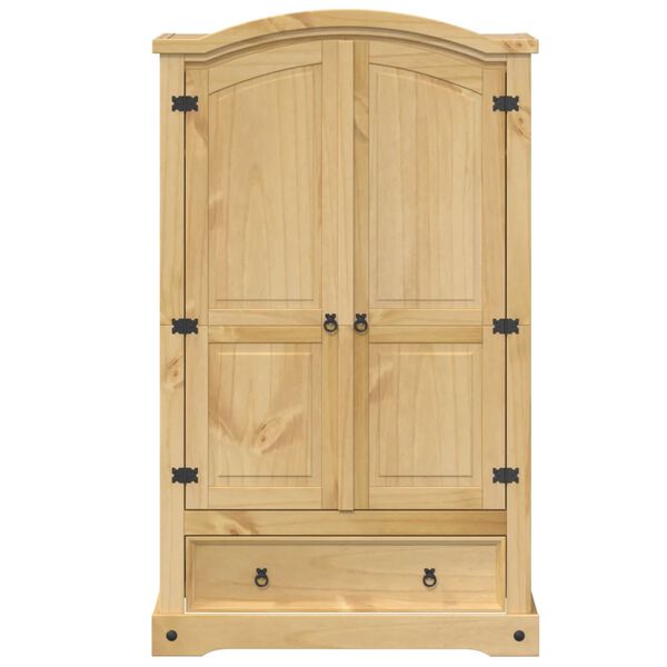 vidaXL garderobe "Corona" 101x52x170 cm massivt tr&aelig; fyrretr&aelig;