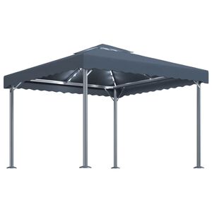 vidaXL pavillon med LED-lysk&aelig;der 300x300 cm aluminium antracitgr&aring;