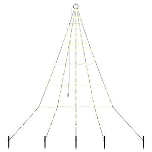 vidaXL LED Juletr&aelig; med jords&oslash;jler Varm hvid 182 cm Metal
